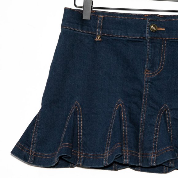 NWT Betsey Johnson Denim Skull Skirt - Picture 3 of 6